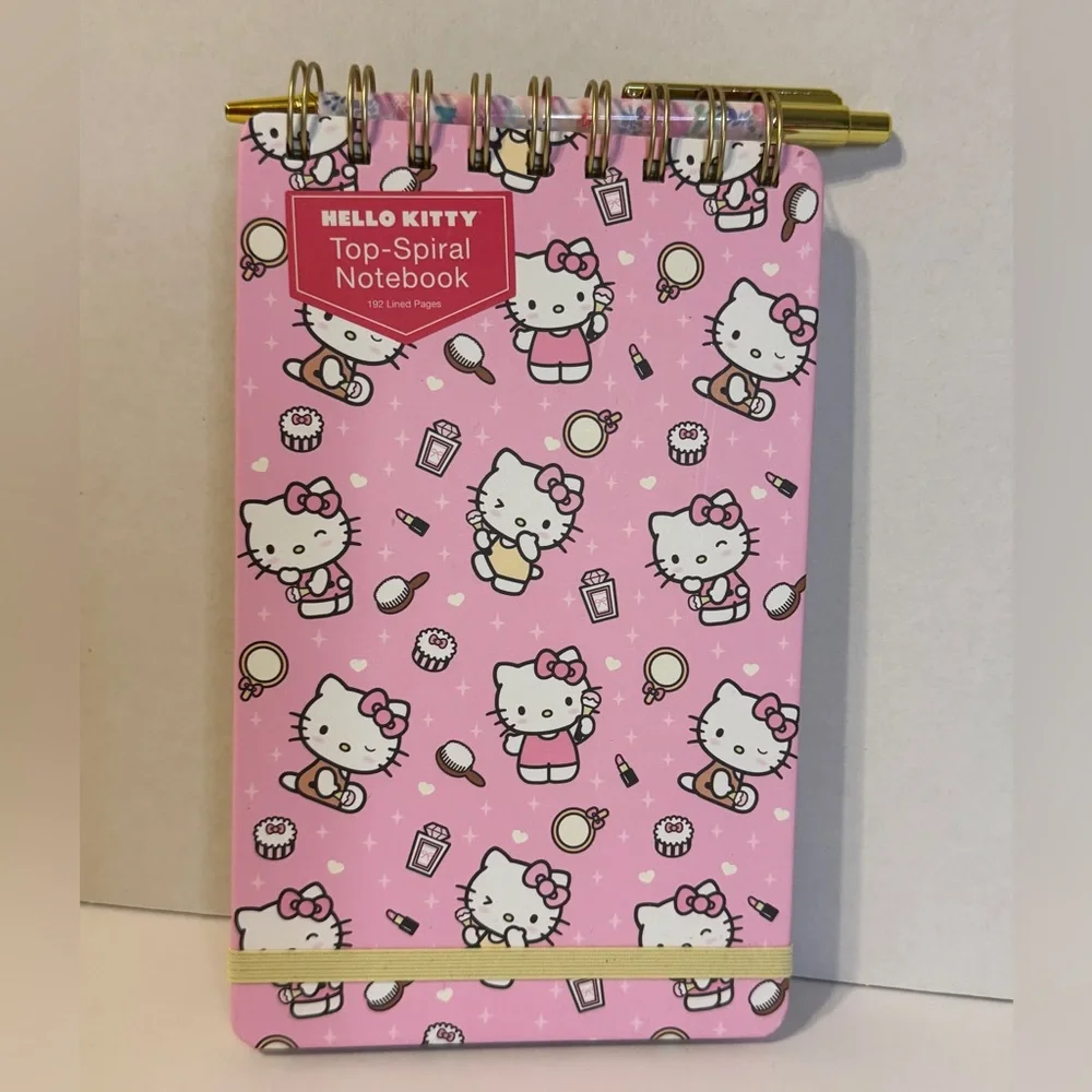 Hello Kitty Pink Spiral Notebook With Pen